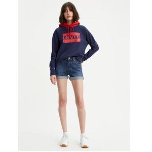 Levi's Premium 501 High Rise Cuffed Button Fly Shorts in Blue Clue Wash Size 26